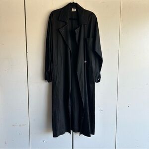 GUC Vintage Anne Klein long black Linen jacket SMALL duster. Good condition